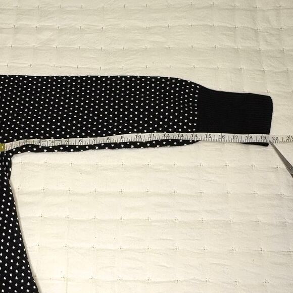Tahari Puff Shoulder Crew Neck Sweater Women's M | Black White Dots - Picture 10 of 11